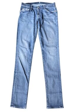 7 For All Mankind Roxanne Light Wash Skinny Jeans. Size 27